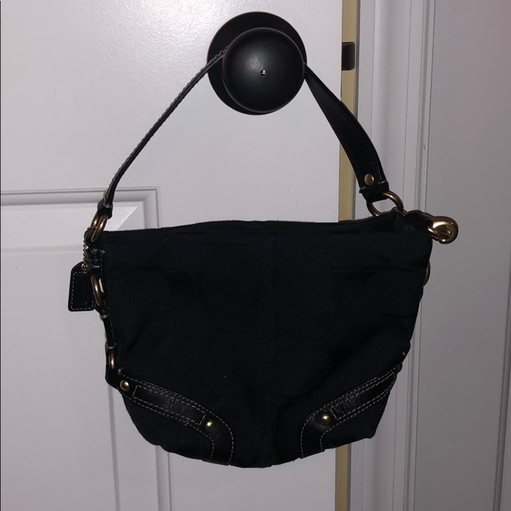 Black coach bag used one time!